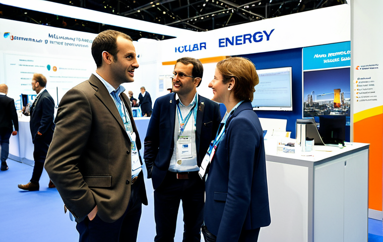 Networking at a Nuclear Energy Conference in Paris**
"A professional French engineer, fully clothed in a smart casual outfit appropriate for a conference, engaged in a lively conversation with two colleagues at a stand during the "Nuclear Energy Exhibition" at the Paris Expo Porte de Versailles, background shows various company booths and attendees, safe for work, appropriate content, professional setting, perfect anatomy, natural proportions, family-friendly."
**