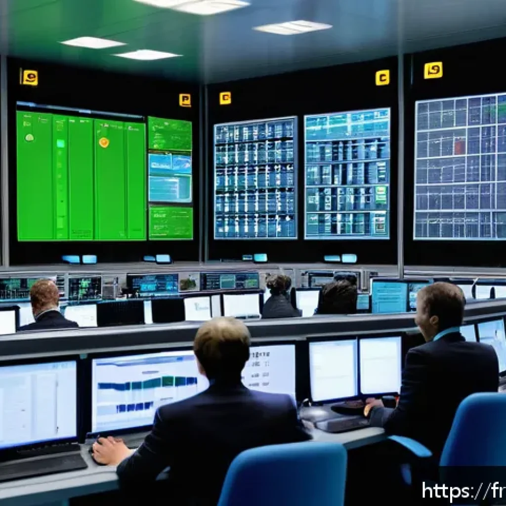 원자력 엔지니어의 직업 만족도 분석 - A detailed scene inside a modern nuclear power plant control room in France, showing a diverse team ...