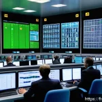 Home 22 원자력 엔지니어의 직업 만족도 분석 - A detailed scene inside a modern nuclear power plant control room in France, showing a diverse team ...